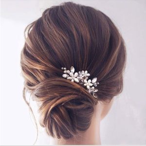 Hair pin, Crystal and pearls, great for a formal updo